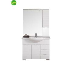 Composizione Bagno Da Terra Savinidue Rigo Con Pensile 105 X 50 X 210 H Cm Bianco Lucido