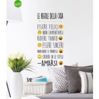 Sticker regole della casa Crearreda adesivo murale frasi famose natura geometrie fantasie 31X31 CM