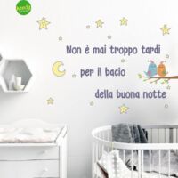 Sticker bacio buonanotte Crearreda adesivo murale frasi famose natura geometrie fantasie 31X31 CM