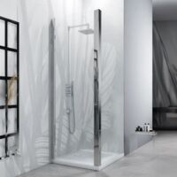 Lato doccia fisso Volturno Silqua by Mobo trasparente per porta Saloon spess. 6mm h 195 x 87/89 cm