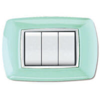 Placca 3 moduli mylife verde pastello