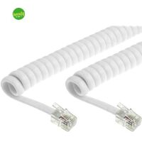 Cavo telefono spirale Metronic 4p/4c bianco