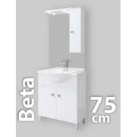 Composizione Bagno Da Terra Savinidue Seria Con Pensile 76 X 50 X 191 H Cm Bianco Lucido