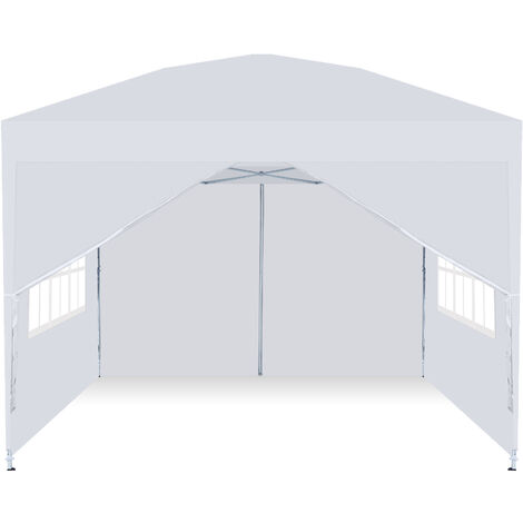 2m x 2m Pop Up Gazebo Outdoor Garden Shelter with Sides - PVC Coated - Travel Bag White