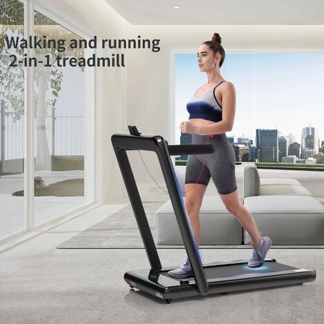 Treadmill electric folding 2.25 HP 2-in-1 walking machine with remote control and LED display Indoor Walking Running Machine for Home Office Fitness