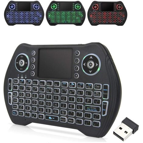 Backlit Mini Wireless Keyboard With Touchpad Mouse Combo and Multimedia Keys for Android TV Box HTPC PS5 Smart TV Tablet Linux Windows MacOS,New Mini Keyboard with rechargeable Li-ion Battery