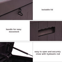 Outdoor Garden Plastic Storage Deck Box 113gal 430L Chest Tools Cushions Toys Lockable Seat Waterproof
