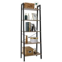 5 Tiers Industrial Ladder ShelfBookshelf Storage Rack Shelf for Office Bathroom Living RoomGray Color