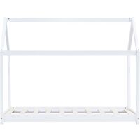 Lifcausal Kids Bed Frame White Solid Pine Wood 80x160 cm