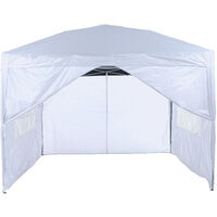 3m x 3m Pop Up Gazebo Outdoor Garden Shelter with Sides - PVC Coated - Travel Bag White