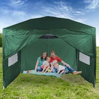 3m x 3m Pop Up Gazebo Outdoor Garden Shelter with Sides - PVC Coated - Travel Bag