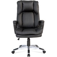 Office Chair High-Back Executive Desk Chair Black PU Leather PC Computer