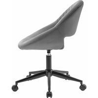 Office Chair Swivel Desk Chair with Armrest Computer Chair Bedroom Armchair Adjustable Height ( Grey/Velvet )