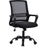 Office Chair Ergonomic Mesh Desk Chair with Tilt Function Adjustable Height Computer Chair for Home Office (Black)