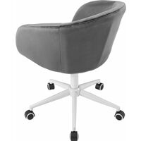 Office Chair Velvet Chair with Arms Luxurious Cushion for Home Office Swivel Chair Grey