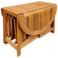 Lifcausal 5 Piece Folding Outdoor Dining Set Solid Acacia Wood