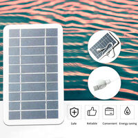 Small Solar Panel, Small Solar Panel with USB DIY Monocrystalline Silicon Solar Cell Waterproof Camping Portable Power Solar Panel for Power Bank Mobile Phone,2W 5V