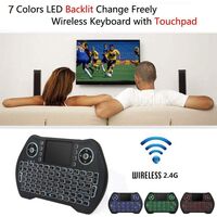 Backlit Mini Wireless Keyboard With Touchpad Mouse Combo and Multimedia Keys for Android TV Box HTPC PS5 Smart TV Tablet Linux Windows MacOS,New Mini Keyboard with rechargeable Li-ion Battery