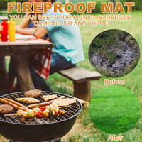 Barbecue Grill Mat Outdoor/Indoor Furnace Brazier Heat-Proof Mat Double Thread Waterproof Heat Resistant Wear-Resistant 39*60in
