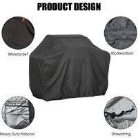 BBQ Grill Cover Barbecue Gas Grill Cover 210D Waterproof Heavy Duty Rip Resistant Dust-Proof Charcoal Electric Grill Cover 190*71*117CM