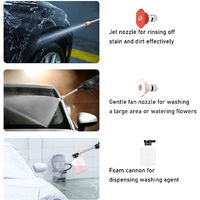 400W Cordless Pressure Washer Portable Car Power Washer with Jet/ Fan Nozzle 5m Hose Foam Cannon 2 x 3000mAh Battery and Charger for Washing Car Floor Cleaning Patio Watering Flowers