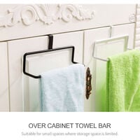Iron Storage Rack Kitchen Over Cabinet Towel Bar Multipurpose Tea Towels Hang on Inside or Outdoor for Hand Towel Dish Towel