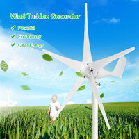 Wind Generator with Charger Controller 5 Blades S-Type Minitype Wind Turbine Generator Kit Clear Energy Windmill for Home Highways Boats 12V 1200W