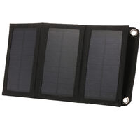 Portable Solar Charger With USB Port Foldable 5 Solar Panel Camping Hiking Travel Compact Solar Power Phone Charger For Tablet Laptop Cellphones Black 10W/5V