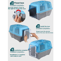 Pet Airline Check-in Travel Crate Outdoor Dog Crate 360 Degree Ventilation 18inch Blue small size