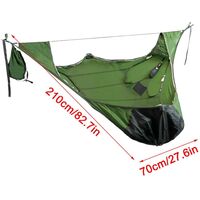 Camping Hammock With Mosquito Net 1 person Flat Hammock With Straps Portable Hammock Ultra-Light Nylon Parachute Hammock For Hiking Camping