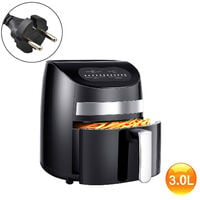 Air Fryer 1000W 3L Electric Hot Air Fryer Oven with LED Digital Screen Oil Free Nonstick Pot with Knob Timer Temperature Control Air Fryer EU Plug