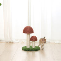 Mushroom Cat Scratching Post, Natural Sisal Cat Climbing Shelf, Simulation Lawn Large Wearable Cat Toys Scratching Board