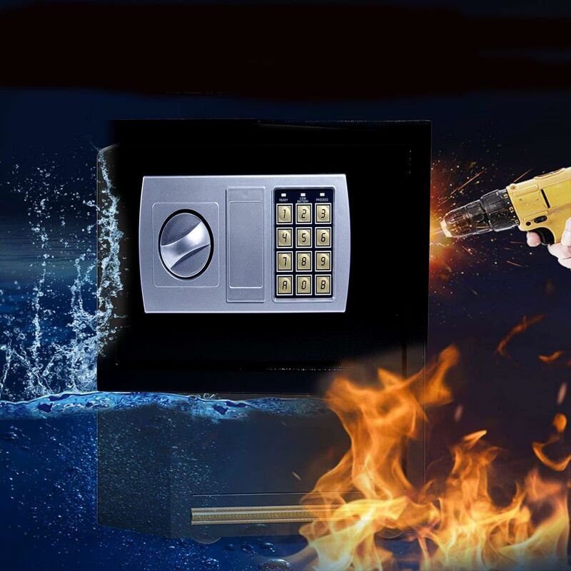 Safe Tresor mit Zahlenschloss Elektronik Safe mit 2 Schlüssel