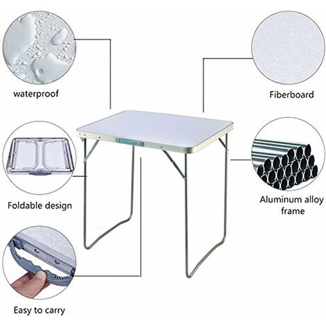Camping Tisch, Trestle 80CM Länge Klapptisch Tragbarer Aluminium Picknick Tisch