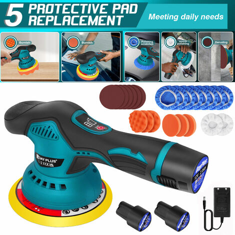 Dayplus Exzenter Poliermaschine 12V Akku Auto Polierer Poliergerät 150mm Politur