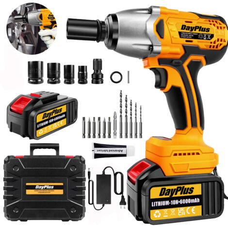 21V Akku-Schlagschrauber + 6Ah Batterie 3-in-1 Funktion 4 Stecknüssen + Koffer