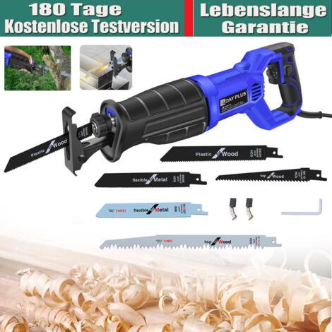 Elektro Säbelsäge Tigersäge elektrischer Fuchsschwanz Reciprosäge & 5 Sägeblatte