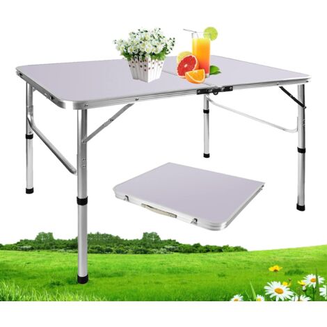 Campingtisch Faltbar Höhenverstellbar 37cm/67cm, 90 x 60cm(B x T), Klapptisch Camping Tisch
