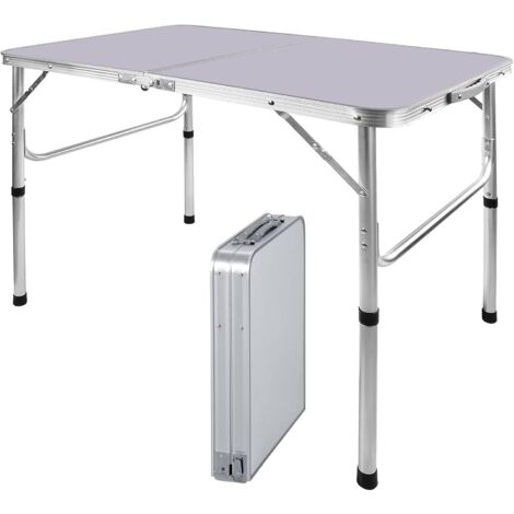 90cm/3ft Kleiner faltender TV-Tablett-Tisch Justierbarer Höhe (37/67CM), tragbare Camping-Tische