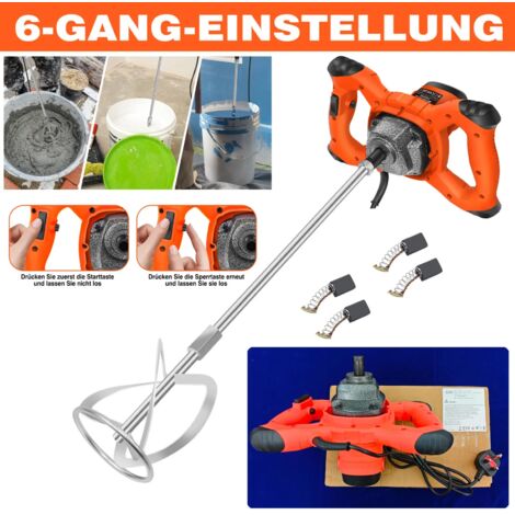 Mörtelrührer Rührwerk Elektrischer Mixer Betonmischer Handrührgerät 3800W 6 Gear