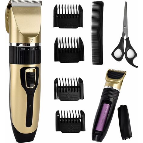 Tierhaarschneidemaschine Professionelle Ultraleise, Wiederaufladbarer Kabelloser Kätzen und Hunde Pferde Haarschneidemaschine, mit 4 Schutzkamm /Schere/Kamm/Reinigungsbürste/Flasche zur Schmierung Neu