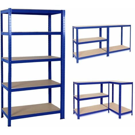 Blau Lagerregal Kellerregal Werkstattregal Schwerlastregal Einstellbar Regal bis 875 kg, 170x75x30cm Metall-Regal Regalsystem für Garage, Werkstatt, Speisekammer Neu