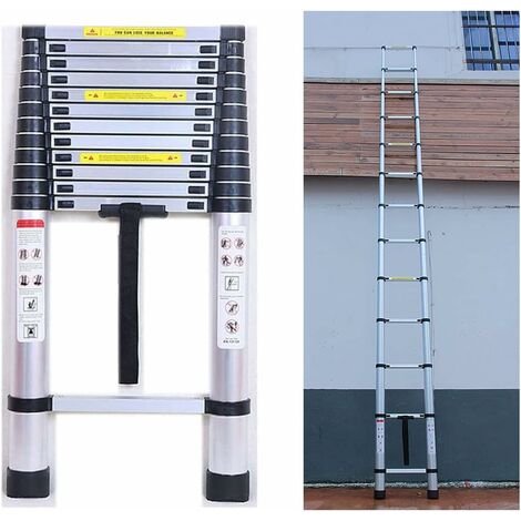 5m Teleskopleiter aus Aluminium, Dachbodenleiter Tragbare Leiter Verstellbare Leiter Telescoping Attic Ladder Max. Belastung 150kg/330lbs