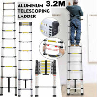 Aluminim Mehrzweckleiter 3.2M Hatch Dachgeschoss Treppe Loft Leiter ,11 Leiterschritte