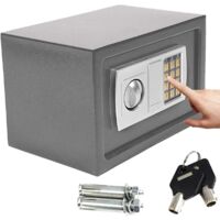 Tresor Möbeltresor Doppelbartschloss Eisenstahl Safe mit elektronischem Zahlenschloss und 2 Schlüsseln für Geschäft Bargeld/Geld/Schmuck/Wertsachen, 8.5L -Grau