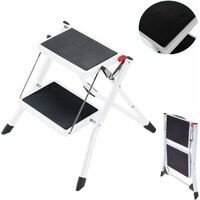2 Stufen Klappstufen Trittleiter ,Leichte Stehleiter Mini Leiter Klapptritt Trittleiter Haushaltsleiter Einfache Aufbewahrung Stehleiter für Home Kitchen Office DIY, 150 kg max Belastung