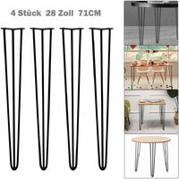 28 Zoll 71cm Höhe ,Möbelfüße, 4er Set, Hairpin Legs Austauschbare Tisch &Schrank Beine Haarnadelbeine Tischgestell, mit Bodenschoner und Schrauben Verfügbar