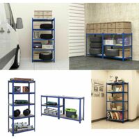 Schwerlastregal 200x100x50 cm Metallregal mit pulverbeschichteter Oberfläche Werkstattregal 5 MDF-Platten Kellerregal 50 cm Tief, bis 875kg Steckregal für Garage, Werkstatt, Speisekammer