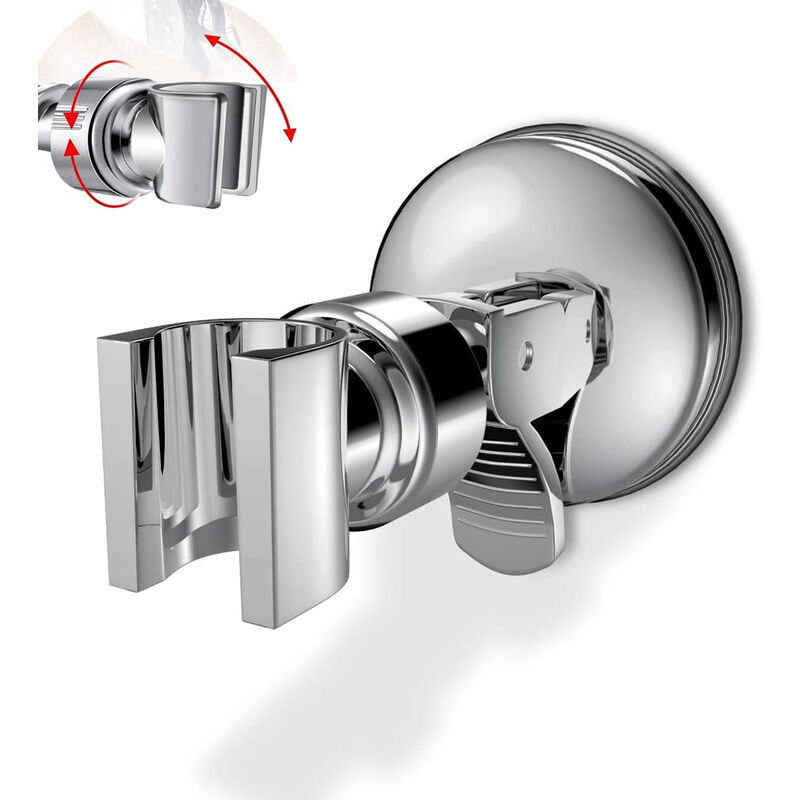 Support de douche à ventouse réglable et amovible - 2 pièces - chromé -  pour douche - facile à installer - Cdiscount Bricolage