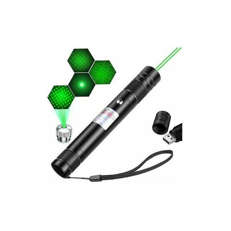 Pointeur laser vert puissant 10000m 532nm pointeur laser vert haute  puissance, lumière verte Gypsophi